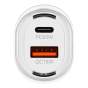 Автомобільний зарядний пристрій, USB A+С,  38 W, білий