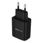 Мереживий зарядний пристрій, USB A+С, 20W, чорний 
