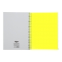 Зошит на пружині NEON, А4 (210x297), 120 арк, клітинка, 3 PVC розділювачі, PVC обкладинка, жовтий