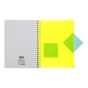 Зошит на пружині NEON, А4 (210x297), 120 арк, клітинка, 3 PVC розділювачі, PVC обкладинка, жовтий