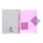 Зошит на пружині NEON, А4 (210x297), 120 арк, клітинка, 3 PVC розділювачі, PVC обкладинка, рожевий