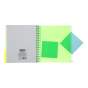Зошит на пружині NEON, В5 (170x205), 120 арк, клітинка, 3 PVC розділювачі, PVC обкладинка, зелений