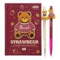 Набір 3 - BEAR TOY блокнот А6, 64 л., клітинка + 2 кулькові ручки автоматичні, KIDS Line