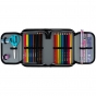Пенал Kite 1 отд., 2 отв., с наполнением 622H Black&Silver