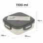 Ланчбокс с разделителем, 1100 мл, серый