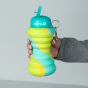 Силиконовая бутылка для воды, 600 мл, бирюзовая