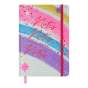 Книжка записна NEON, на гумці, А5, 96 арк., клітинка, офсет крем., тв.лам.обл., рожева