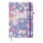 Книжка записна BLOSSOM, на гумці, А5, 80 арк., клітинка., офсет крем., тв.лам.обл., фіолетова