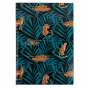 Книга записна А4, 96арк., кліт., Leopard, темно синя