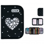 Пенал Kite 1 отд., 2 отв., с наполнением 622H Black&Silver