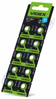 Батарейка часовая Videx AG 1/LR621 BLISTER CARD 10 шт