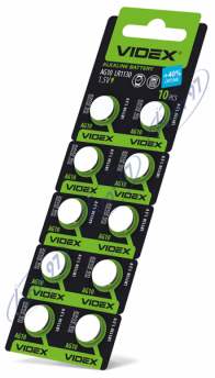 Батарейка часовая Videx AG10/LR1130 BLISTER CARD 10 шт