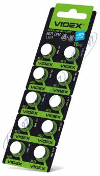 Батарейка часовая Videx AG13/LR44 BLISTER CARD 10 шт