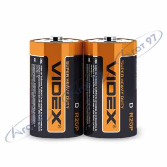 Батарейка солевая Videx R2OP/D 2шт SHRINK