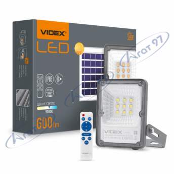 LED прожектор автономний VIDEX 600Lm 5000K Сенсорний