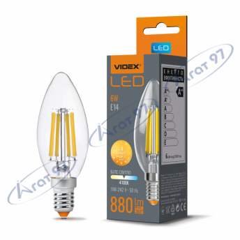 LED лампа VIDEX Filament C37F 6W E14 4100K