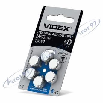 Батарейка повітряно цинкова Videx ZA675 (PR44) BLISTER 6