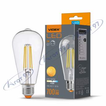 LED лампа VIDEX Filament ST64FD 6W E27 4100K димерная