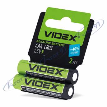 Батарейка лужна Videx LR03/AAA 2шт SHRINK CARD