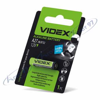 Батарейка щелочная Videx А27 1шт BLISTER CARD