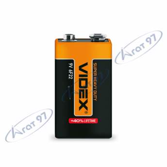 Батарейка сольова Videx 6F22/9V (Крона) 1шт SHRINK