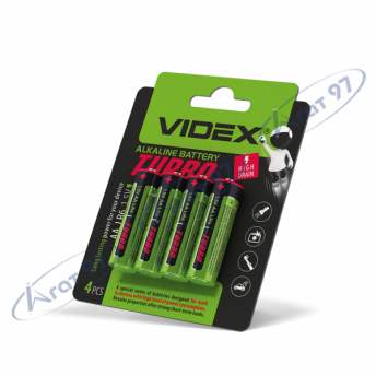 Батарейка щелочная Videx LR6/AA Turbo 4шт BLISTER
