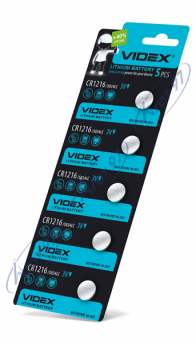 Батарейка литиевая Videx CR1216 5шт BLISTER CARD