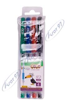 Набір з 4 гелевих ручок в пластиковому пеналі, KIDS Line