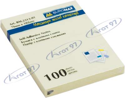 Блок бумаги для записей PASTEL, 76x102 мм, 100 л., желтый