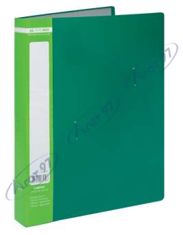 Папка пластиковая с 40 файлами, JOBMAX, А4, зеленая