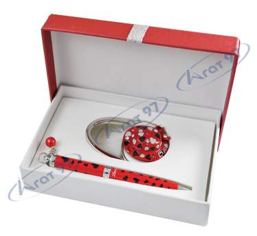  Набір подарунковий "Elegance": ручка (Ш) + гачок д/ сумки, червоний
