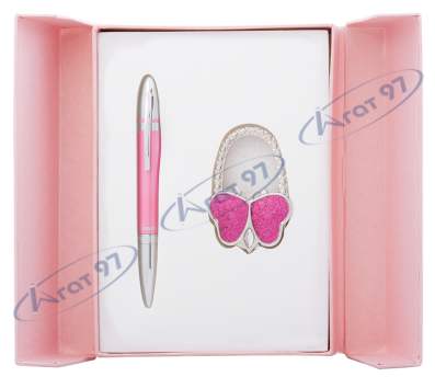 "Набор подарочный "Lightness": ручка (Ш) + крючек д/ сумки, розовый 