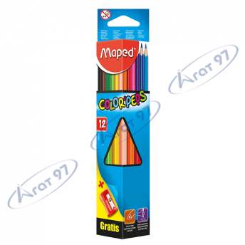 Карандаши цветные COLOR PEPS Classic, 12 цветов + точилка