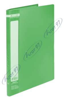 Папка пластиковая с 20 файлами, JOBMAX, А4, зеленая