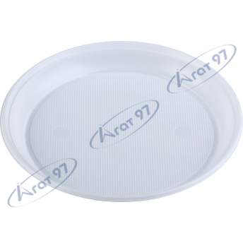 Тарелка десертная одноразовая, d-165 мм, белая, 1-секция, 4 г, 100 шт