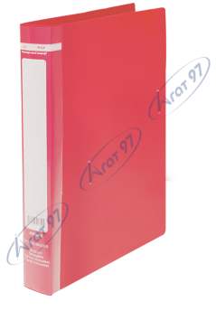 Папка пластикова, JOBMAX, 2 R-образних кільця, А4, ширина торця 25 мм, червона