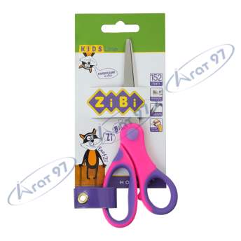 Ножиці дитячі 152 мм з гнучким гумовим кільцем і гумовими вставками, рожевий, KIDS Line