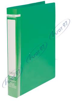Папка пластикова, JOBMAX, 2 R-образних кільця, А4, ширина торця 25 мм, зелена