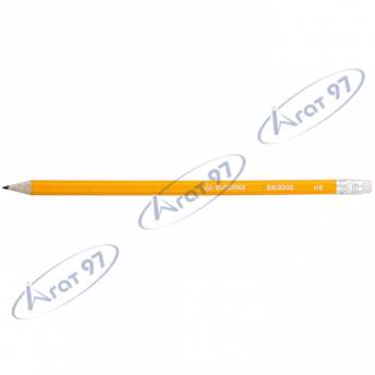 Олівець графітовий CLASSIC, HB, з гумкою, жовтий корпус, туба 100 шт.
