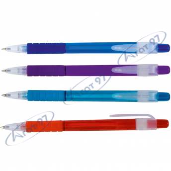 Ручка шариковая автоматическая CRYSTAL, 0,7 мм, пласт.корпус, рез.грип, синие чернила