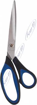 Ножиці, 210 мм, асиметр.ручки, з син.гум.вставками, чорні