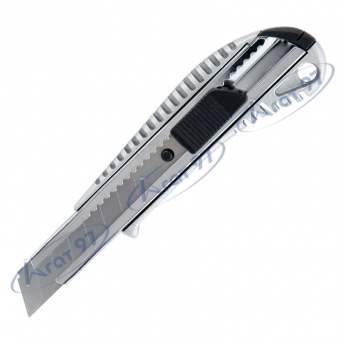 Нож канцелярский, метал. (Al), 18 мм, авто-фиксатор