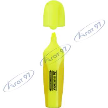 Текст-маркер NEON, жовтий,  2-4 мм, з гум. вставками