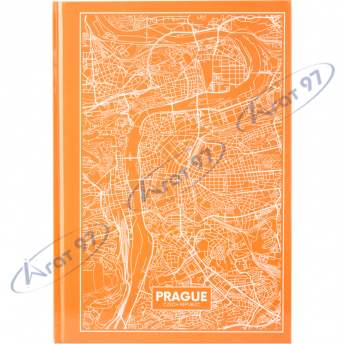 Книга записная А4 Maps Prague, 96 л., кл., персиковый