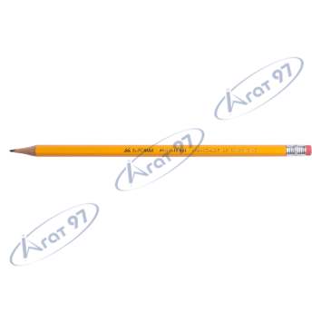 Олівець графітовий, JOBMAX, НВ, з гумкою, жовтий корпус, туба 144 шт.