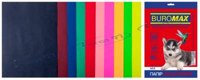 Набор цветной бумаги DARK+NEON, 10 цв., 20 л.,  А4, 80 г/м²