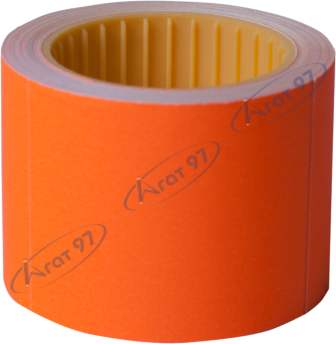 Ценник 50x40 мм,  (100 шт, 4 м),  прямоугольный, внешняя намотка, оранжевый