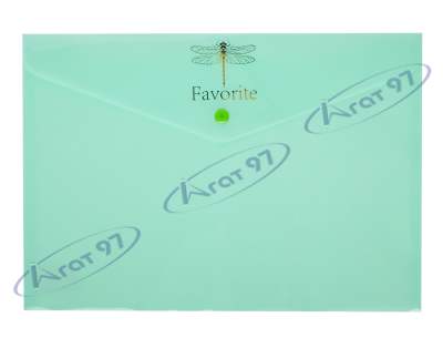 Папка-конверт на кнопці FAVOURITE, PASTEL, А4, м'ятна