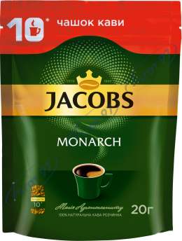 Кава розчинна 20 г, пакет, JACOBS MONARCH