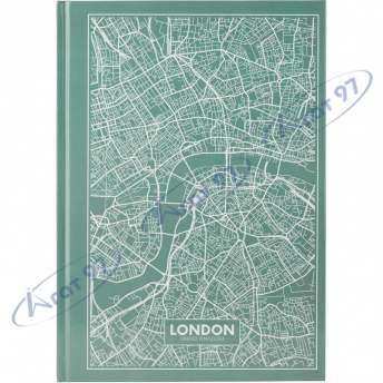 Книга записна А4 Maps London, 96арк., кліт., бірюзовий